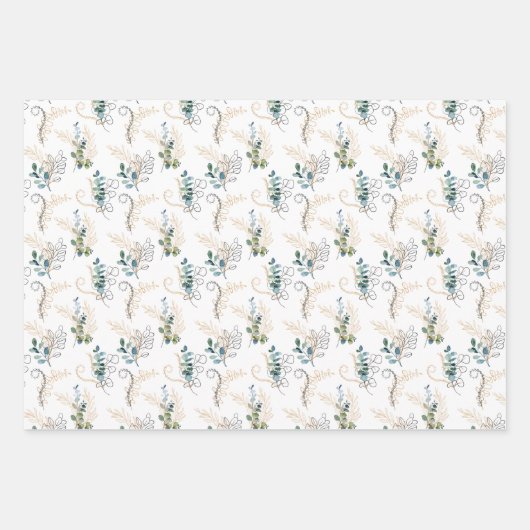 Set de hojas de papel de regalo ラッピングペーパーシート (正面3)