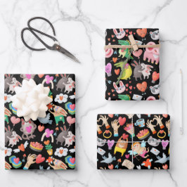 Set de hojas de papel de regalo ラッピングペーパーシート