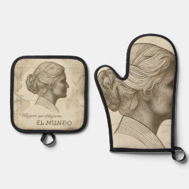 Set de manoplas Mujeres que dibujaron el mundo 鍋つかみ&鍋敷きセット