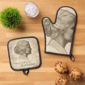 Set de manoplas Mujeres que dibujaron el mundo 鍋つかみ&鍋敷きセット (トップダウン)