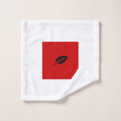 Set de toallas baño rojas y blancas con hojas バスタオルセット (ウォッシュタオル)