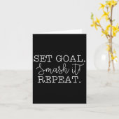 Set Goal Smash It Repeat Motivational Goal Setting カード (黄色い花)