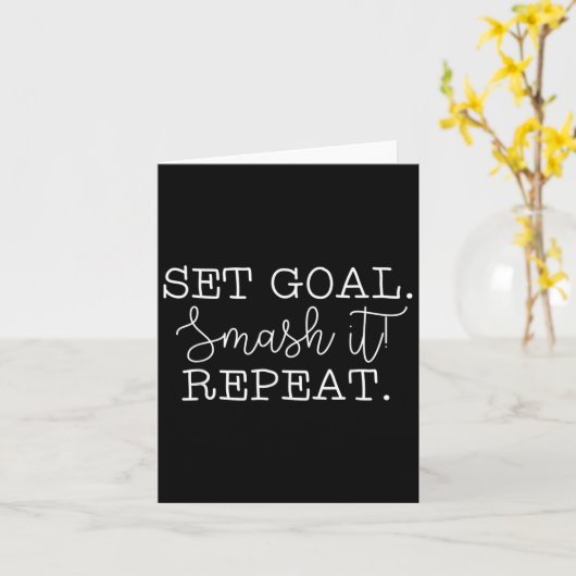 Set Goal Smash It Repeat Motivational Goal Setting カード (黄色い花)