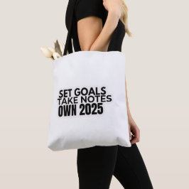 Set Goals. Take Notes. 2025 Tote Bag トートバッグ