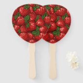 Set of 10 Fresh Strawberry Design Fans ハンドファン (正面&裏面)