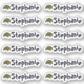 Set of 12 Cute Turtle Name Labels シール (正面)
