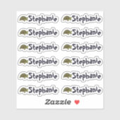 Set of 12 Cute Turtle Name Labels シール (シート)