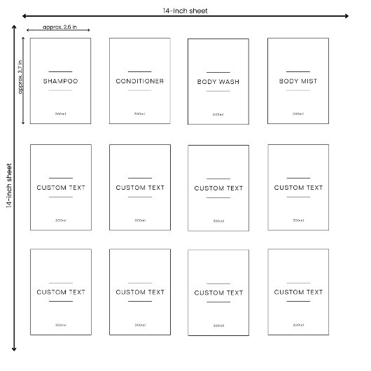 Set of 12 Personalized Waterproof Household Labels シール