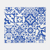Set of 16 tiles Azulejos in blue, white. Original フリースブランケット (正面(横))