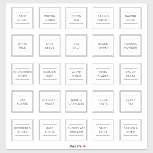 Set of 25 Personalized Waterproof Kitchen Labels シール (シート)