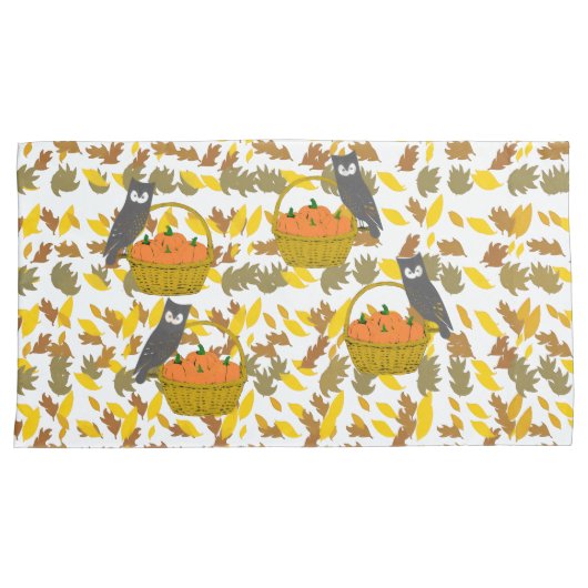 Set of 2 Autumn  Pumpkins Fall Pillow Cases / Sham 枕カバー (正面右)