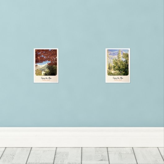 Set of 2 Nature Photo Posters | 5×7 Botanical Wall (ウッドフロア)