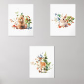 Set of 3 Baby Nursery Lovely Woodland Animals (正面)