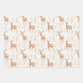 Set of 3 Country Whimsical Woodsy  ラッピングペーパーシート (正面3)