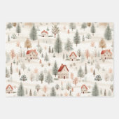 Set of 3 Country Whimsical Woodsy  ラッピングペーパーシート (正面)