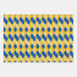 Set of 3 floral and geometric Wrapping Paper ラッピングペーパーシート