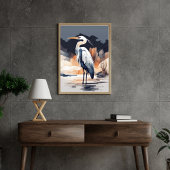 Set of 3 Heron Landscape Paintings | Orange & Gray