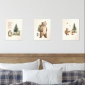 Set of 3 One Happy Camper Bear Nursery Wall Art (寝室)