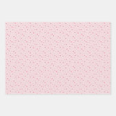 Set of 3 - Pink & Red Mini Stars and Hearts  ラッピングペーパーシート (正面2)
