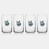 set of 4 glasses cat  ガラス缶 (正面)