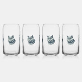 set of 4 glasses cat  ガラス缶 (左)