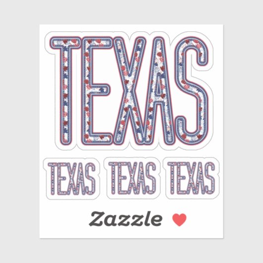 Set of 4 Texas Faux Applique Fall Letters シール (シート)
