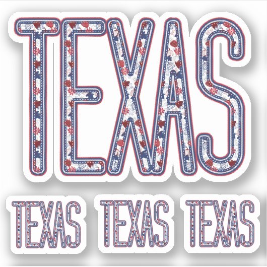 Set of 4 Texas Faux Applique Fall Letters シール (正面)
