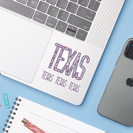Set of 4 Texas Faux Applique Fall Letters シール (ノートパソコンとiPhone)