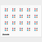 ​Set of 4 Vibrant Discus Fish Decals - Tropical Fr ラウンドシール (シート)