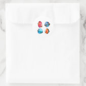 ​Set of 4 Vibrant Discus Fish Decals - Tropical Fr ラウンドシール (バッグ)
