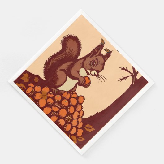 🐿️ Set of 50 Squirrel Paper Napkins (コーナー)