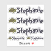 Set of 5 Cute Turtle Name Stickers シール (シート)
