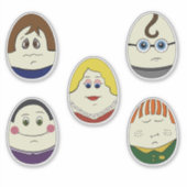 Set of 5 Painted Easter Egg Characters シール (正面)