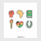 Set of 6 Black History Month Symbols シール (シート)