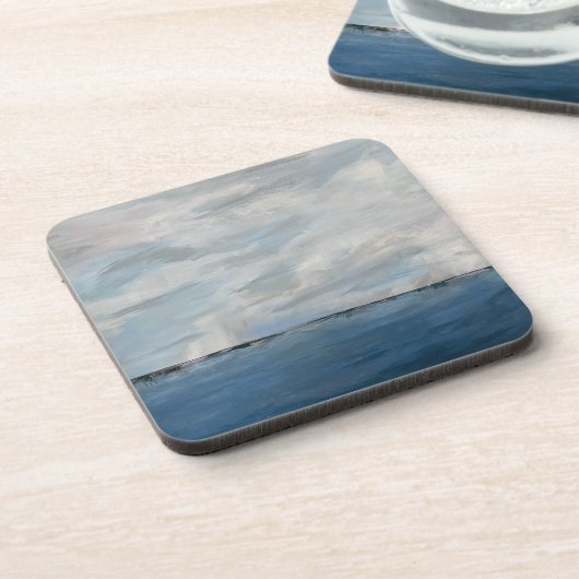 Set of 6 Coastal Art Hard Plastic Coasters コースター (左側)