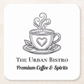 Set of 6 Custom Coasters for Company - Simple  スクエアペーパーコースター (正面)