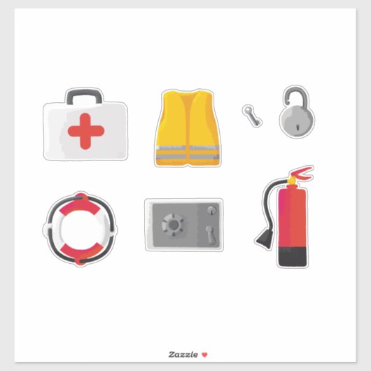 Set of 7 Safety Items シール (シート)