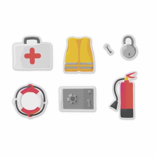 Set of 7 Safety Items シール (正面)