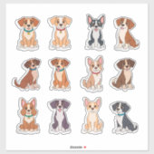 Set Of Adorable Dogs シール (シート)