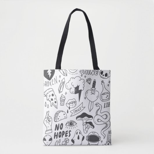 Set of cute graffiti doodle トートバッグ (正面)