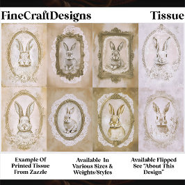 Set Of Cute Vintage Framed Rabbits EV2L Decoupage 薄葉紙