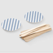 Set of Fans Baby Blue & White Stripe ハンドファン (組立なし)