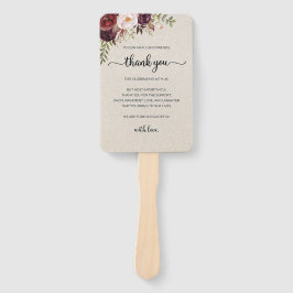 Set of Fans (​Elegant Rustic Marsala Floral Save) ハンドファン