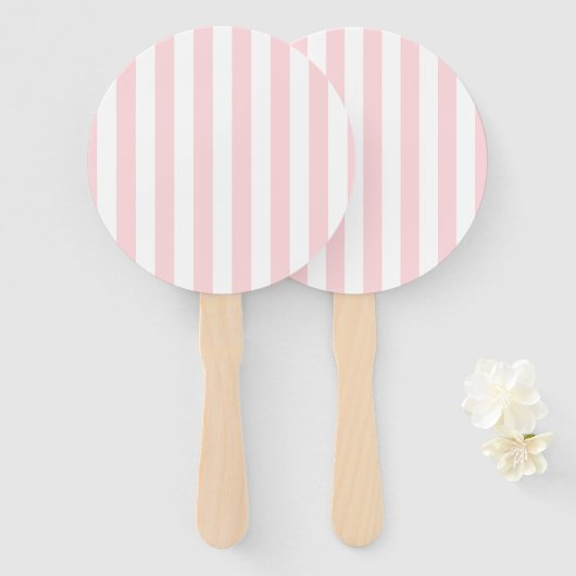 Set of Fans Pink & White Stripe ハンドファン (正面&裏面)