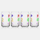 Set Of Four New Year Printed Can Glasses ガラス缶 (右)