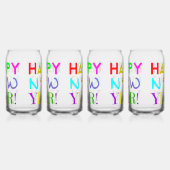 Set Of Four New Year Printed Can Glasses ガラス缶 (左)