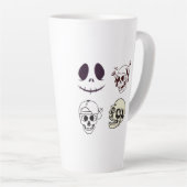 Set of Four Unique Skull Illustrations カフェラテマグ (右アングル)
