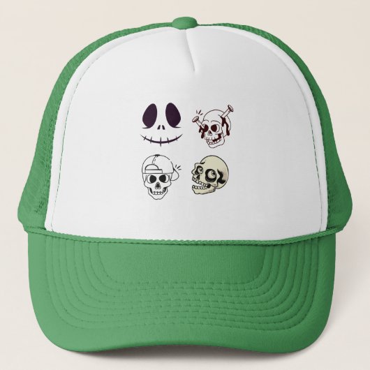 Set of Four Unique Skull Illustrations キャップ (正面)