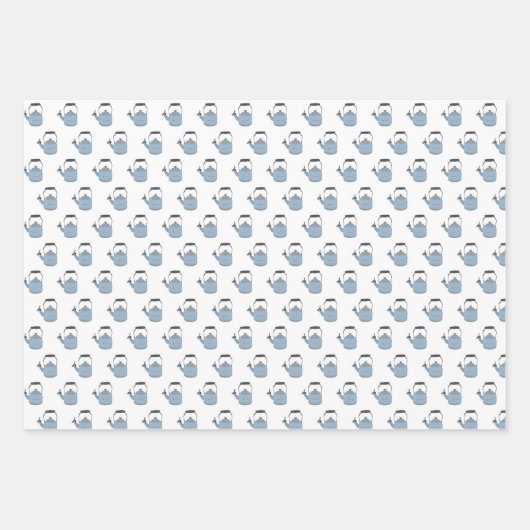 Set of Fun Gift Wrap Papers Hearts Tea Kettle  ラッピングペーパーシート (正面2)