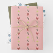 Set of Fun Gift Wrap Papers Hearts Tea Kettle  ラッピングペーパーシート (インサイチュ)